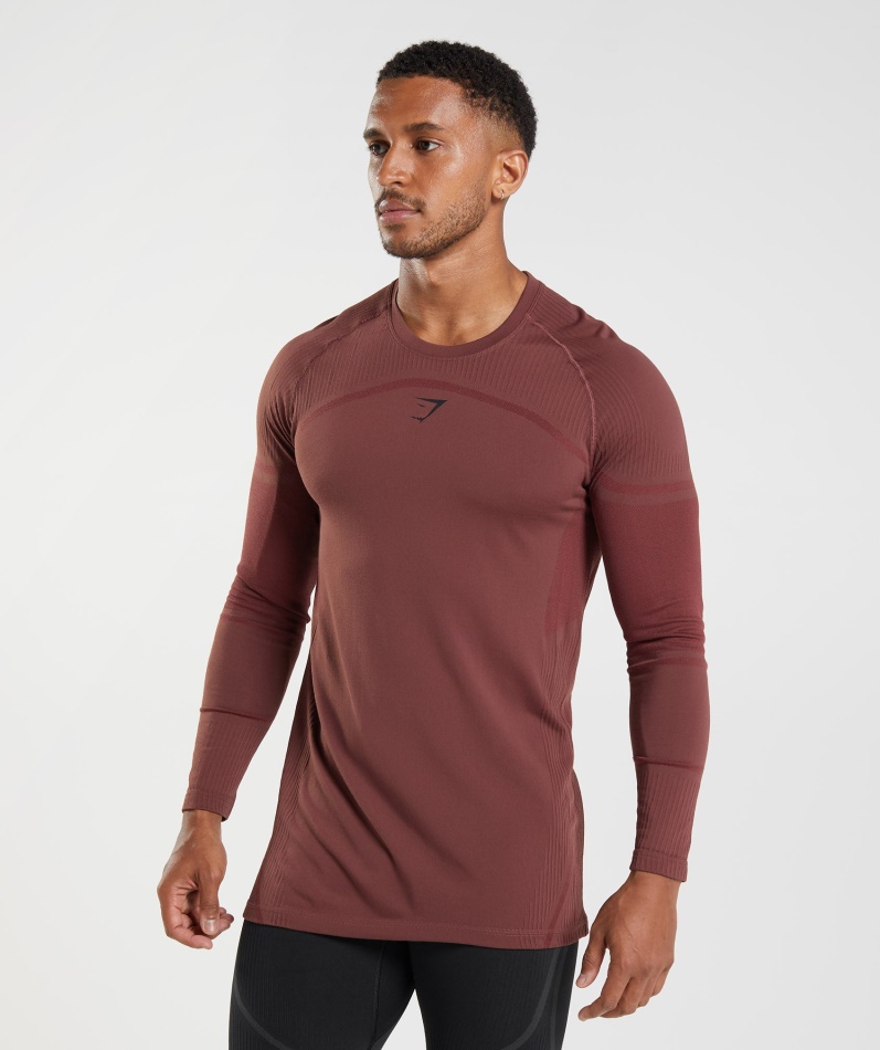 Gymshark 315 Langermet T-skjorte Kirsebærbrun