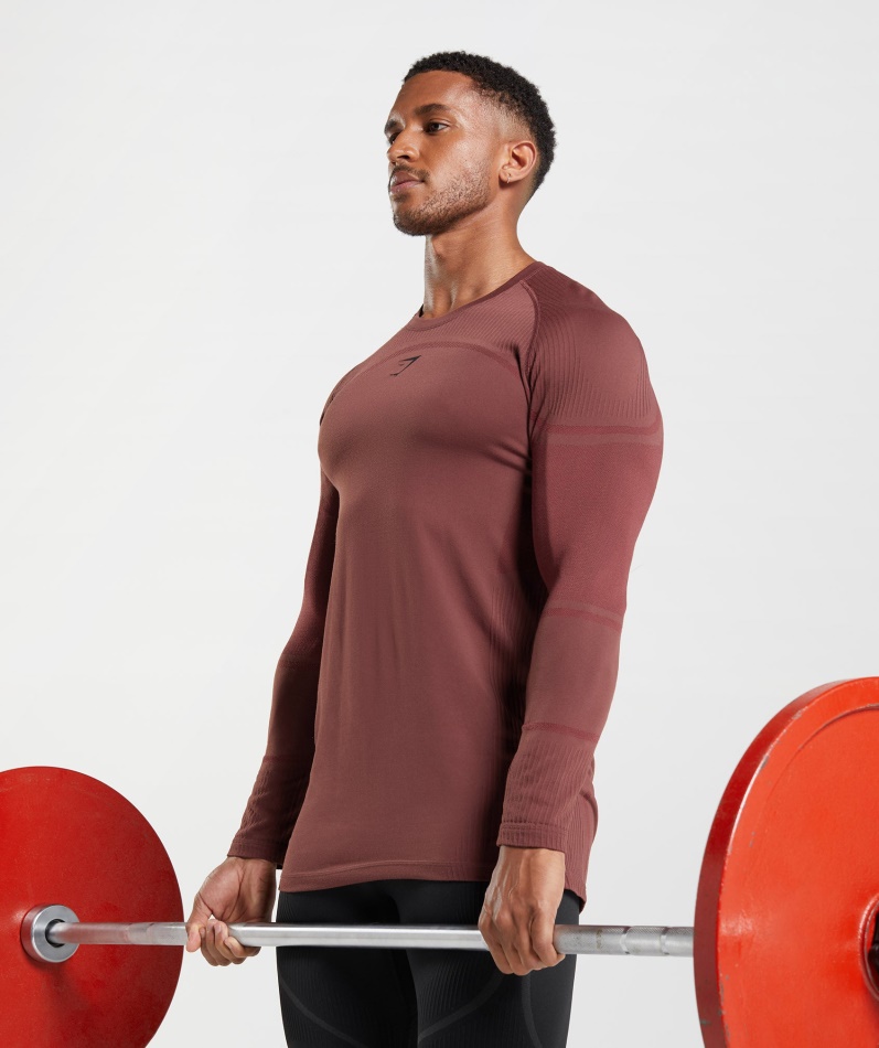 Gymshark 315 Langermet T-skjorte Kirsebærbrun