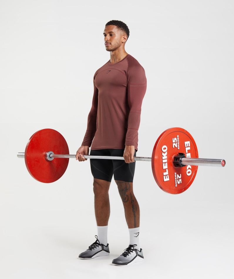 Gymshark 315 Langermet T-skjorte Kirsebærbrun