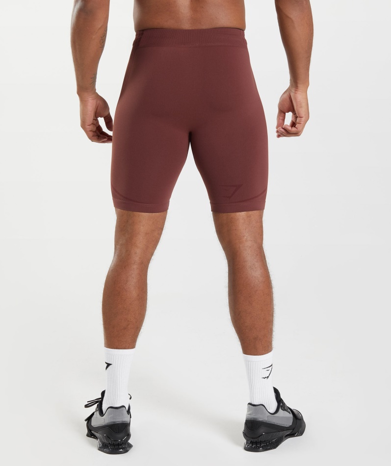 Gymshark 315 Sømløs 1/2 Shorts Kirsebærbrun-atletisk Rødbrun