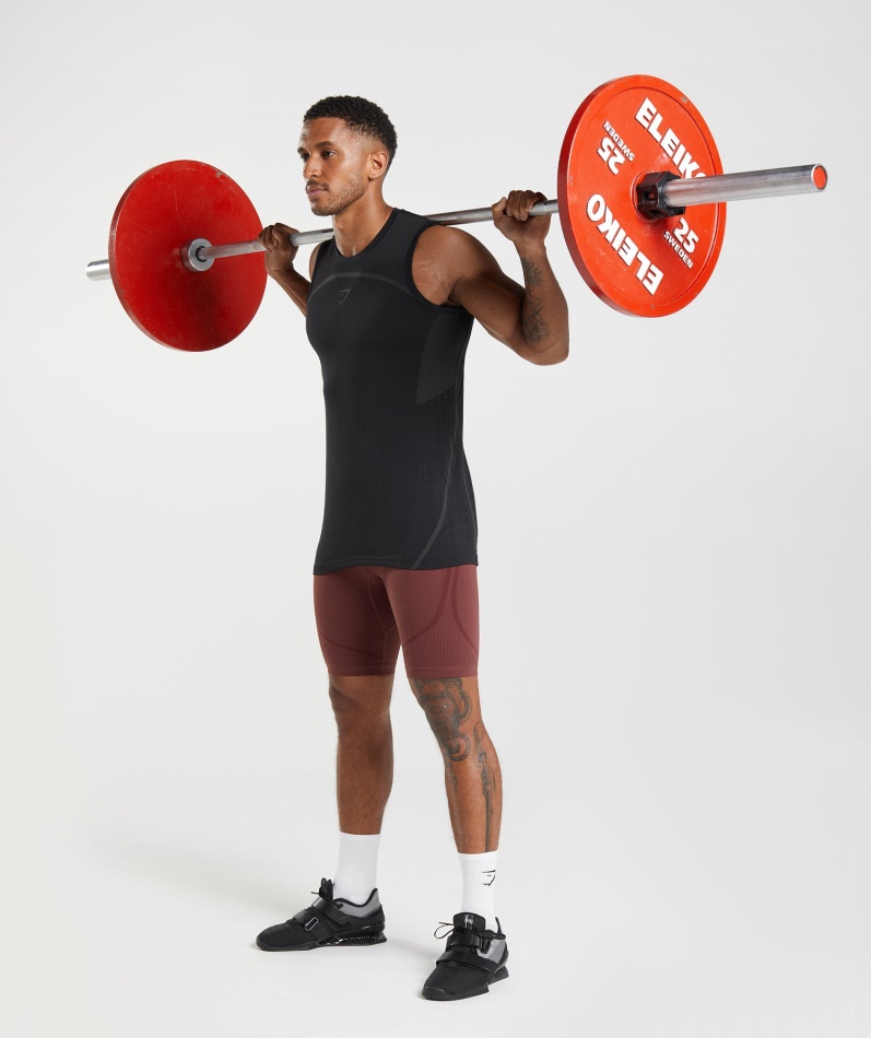 Gymshark 315 Sømløs 1/2 Shorts Kirsebærbrun-atletisk Rødbrun