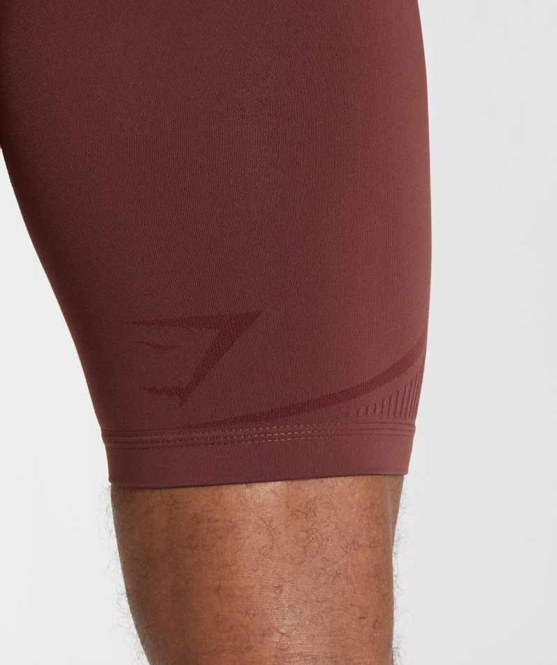 Gymshark 315 Sømløs 1/2 Shorts Kirsebærbrun-atletisk Rødbrun