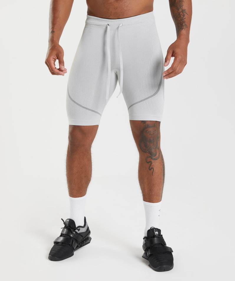 Gymshark 315 Sømløs 1/2 Shorts Lys Grå-kullgrå