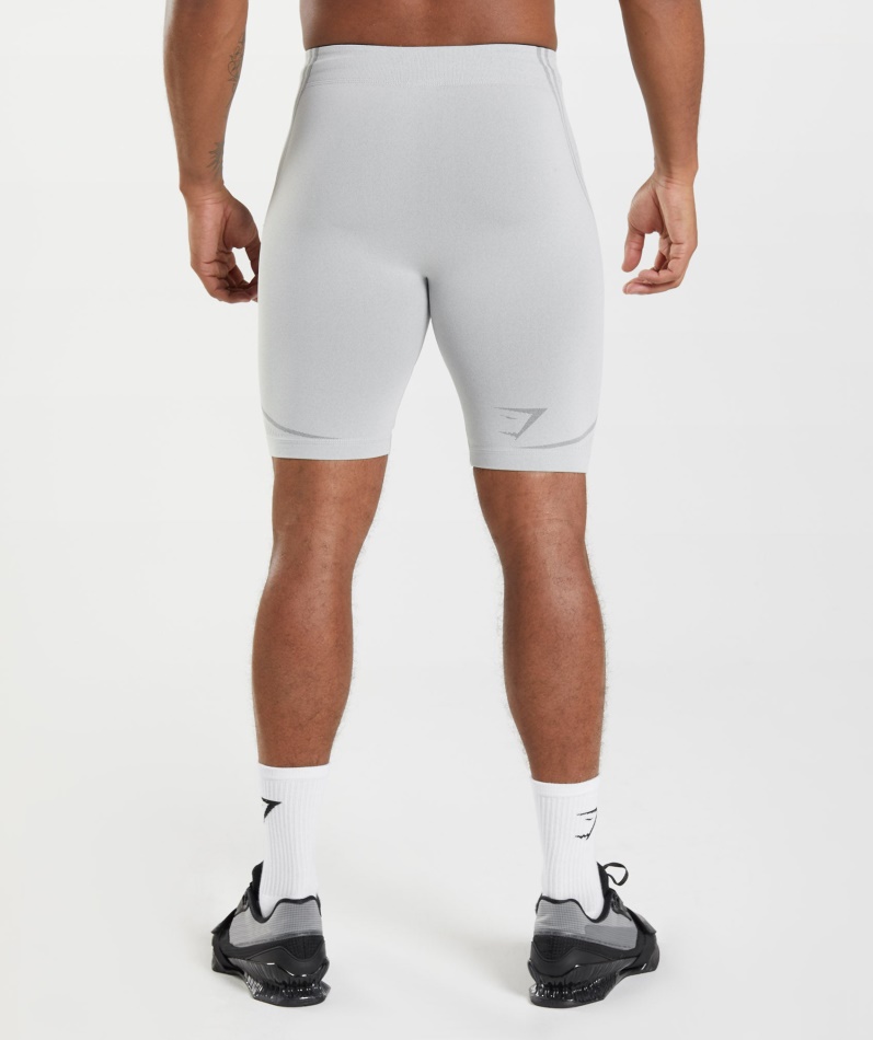 Gymshark 315 Sømløs 1/2 Shorts Lys Grå-kullgrå