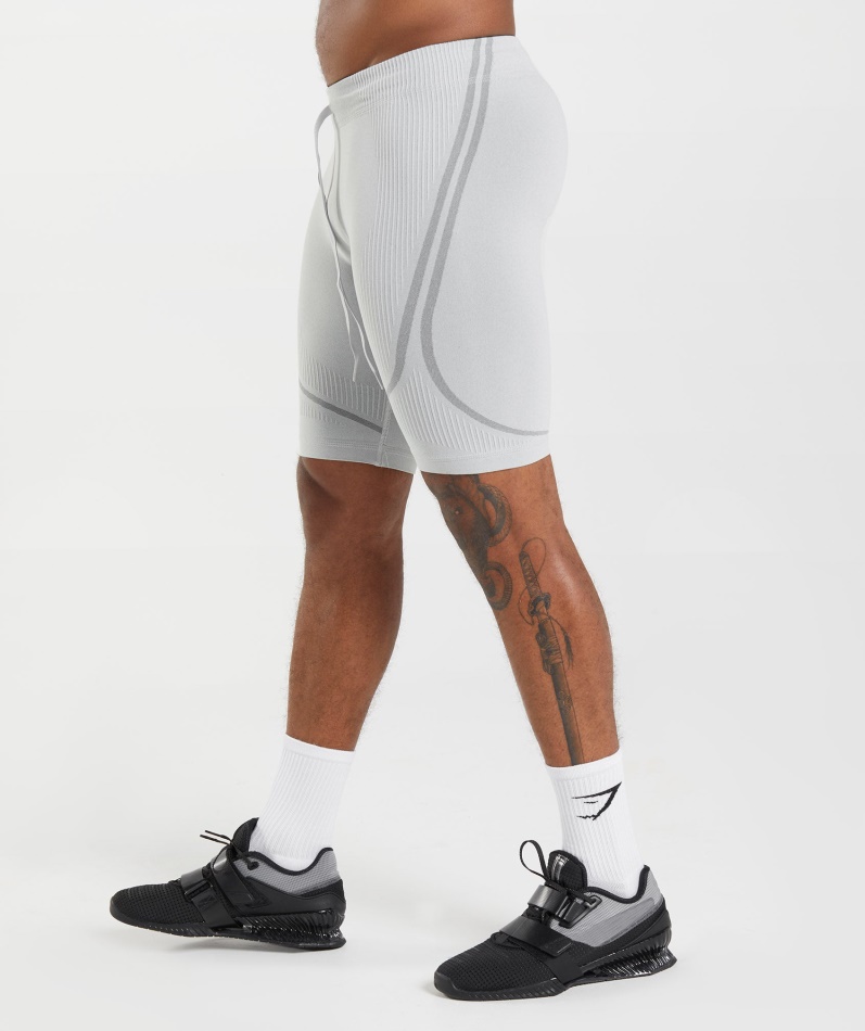 Gymshark 315 Sømløs 1/2 Shorts Lys Grå-kullgrå
