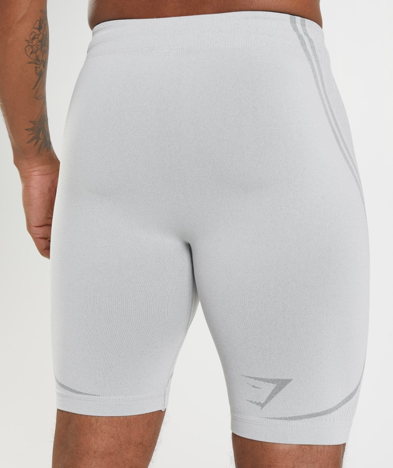 Gymshark 315 Sømløs 1/2 Shorts Lys Grå-kullgrå
