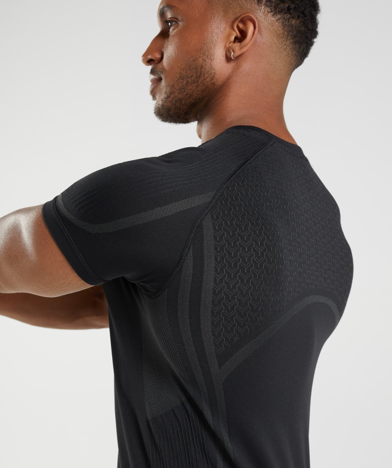 Gymshark 315 Sømløs T-skjorte Svart
