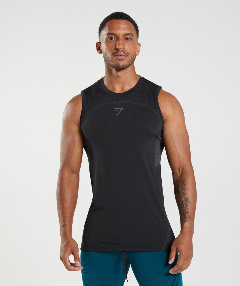 Gymshark 315 Sømløs Tank Sort