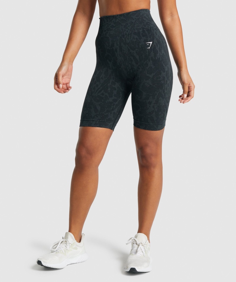 Gymshark Adapt Animal Sømløs Sykkelshorts Sommerfuglsvart