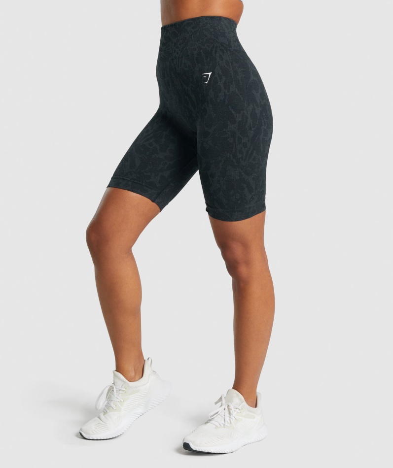 Gymshark Adapt Animal Sømløs Sykkelshorts Sommerfuglsvart