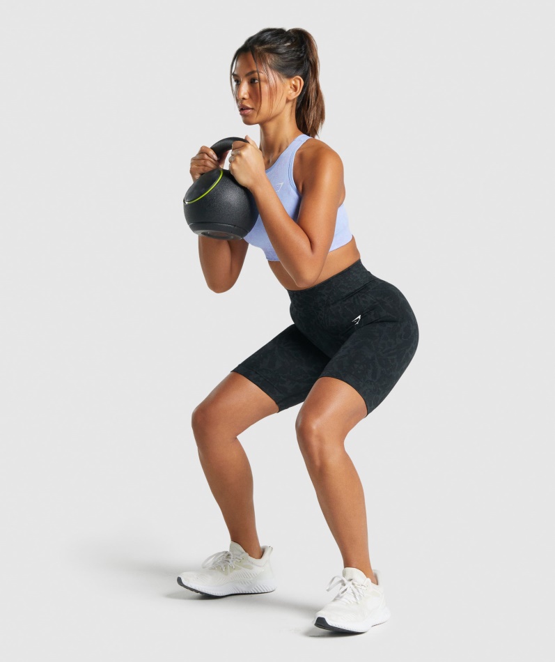 Gymshark Adapt Animal Sømløs Sykkelshorts Sommerfuglsvart