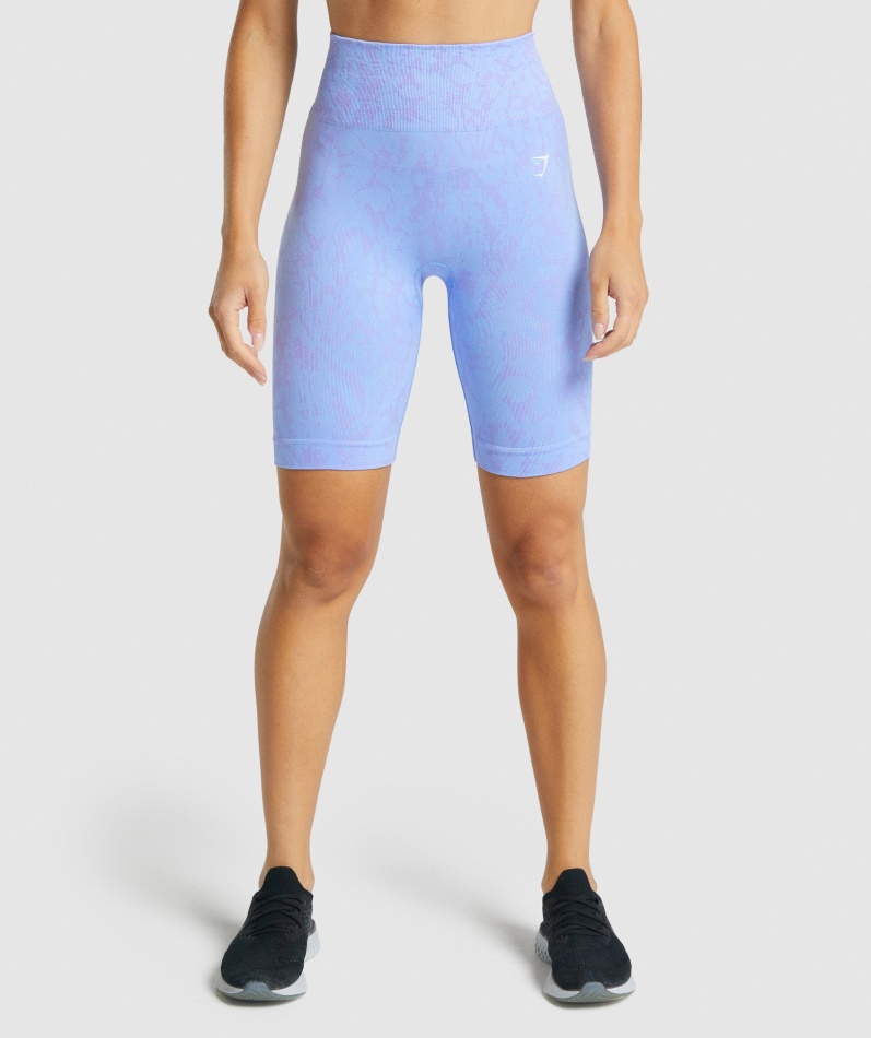Gymshark Adapt Animal Sømløs Sykkelshorts Sommerfugl-lyseblå
