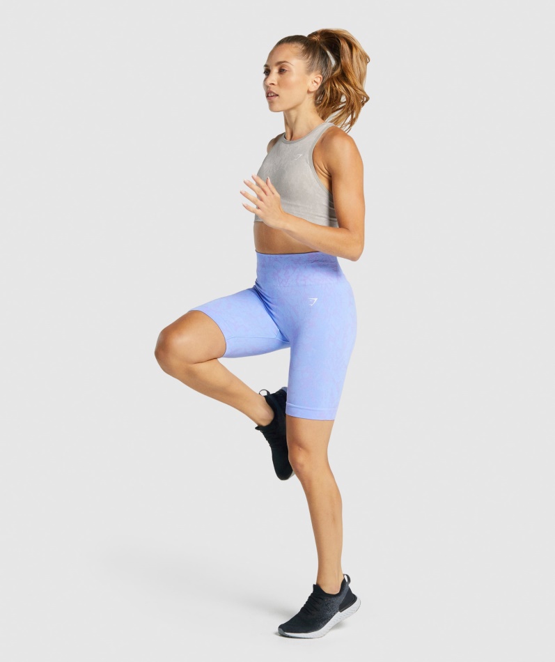 Gymshark Adapt Animal Sømløs Sykkelshorts Sommerfugl-lyseblå