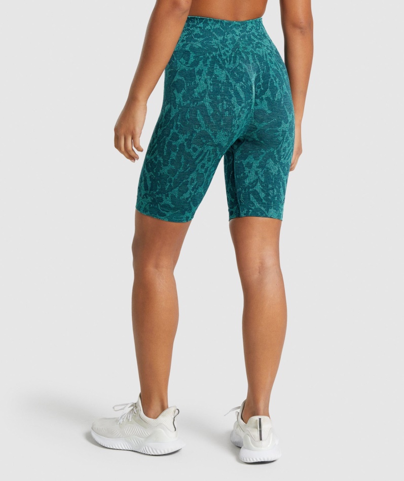 Gymshark Adapt Animal Sømløs Sykkelshorts Butterfly-teal