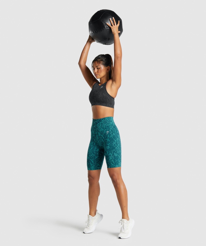 Gymshark Adapt Animal Sømløs Sykkelshorts Butterfly-teal