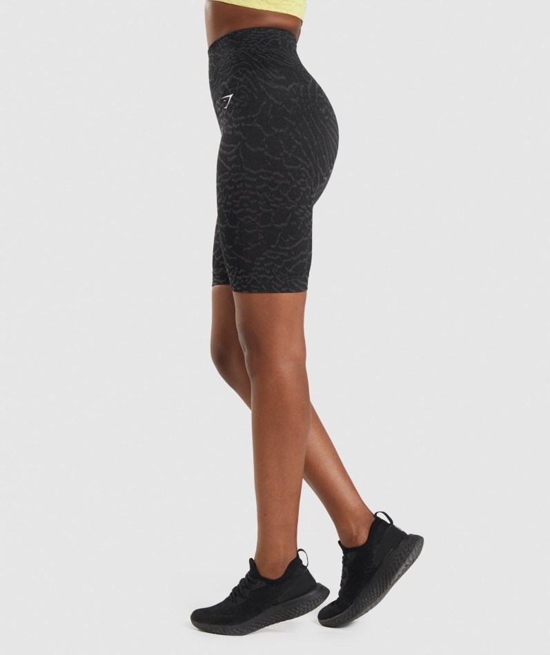 Gymshark Adapt Animal Sømløs Sykkelshorts Hybrid-svart
