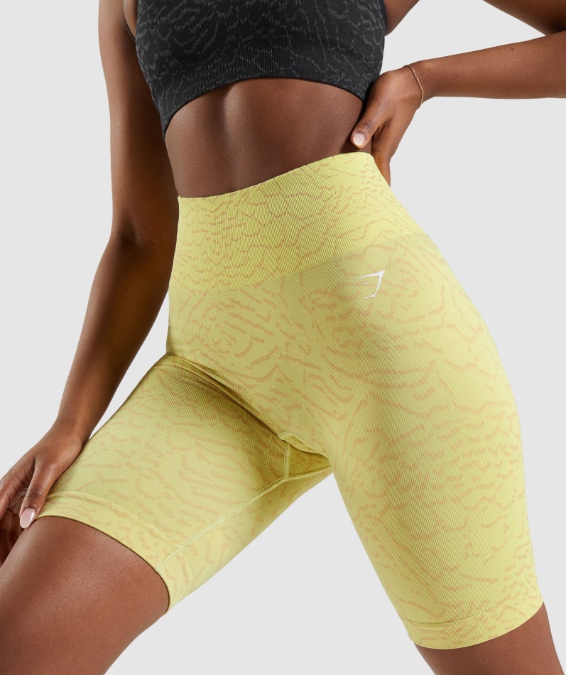 Gymshark Adapt Animal Sømløs Sykkelshorts Hybrid-firefly Gul