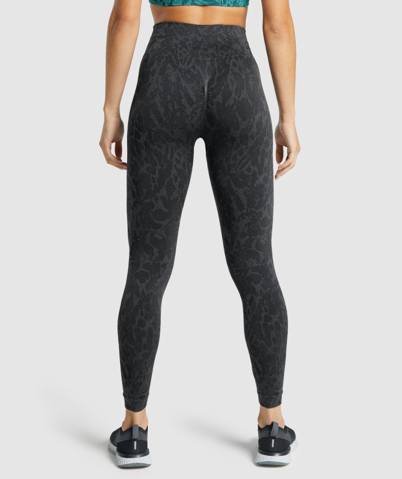 Gymshark Adapt Animal Sømløse Leggings Sommerfuglsvart