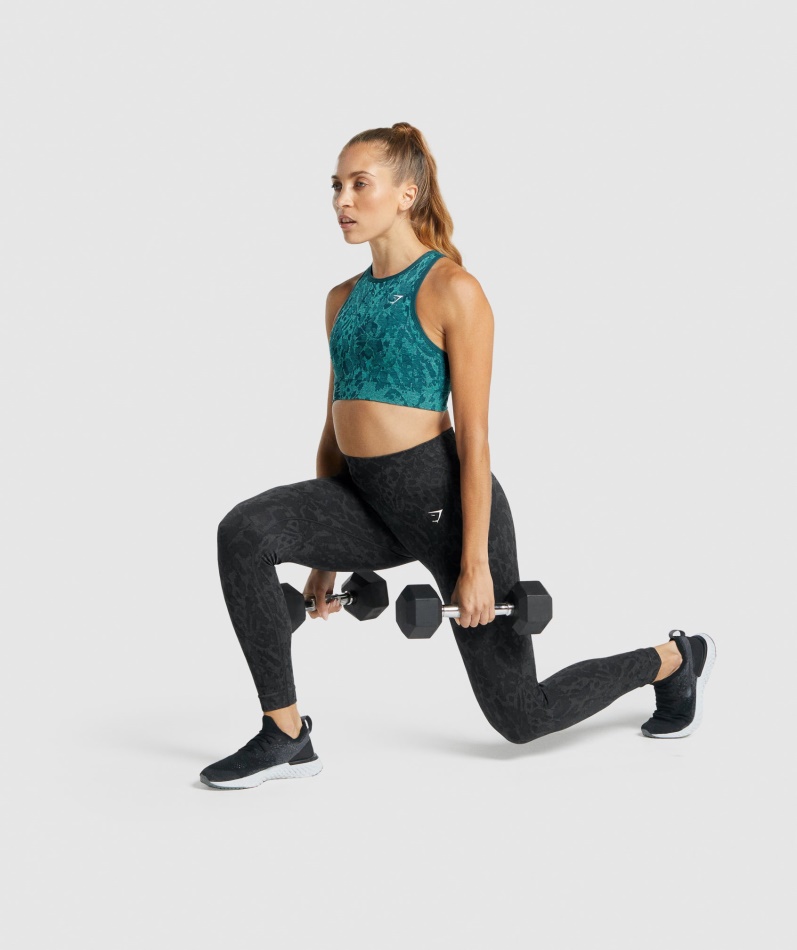 Gymshark Adapt Animal Sømløse Leggings Sommerfuglsvart
