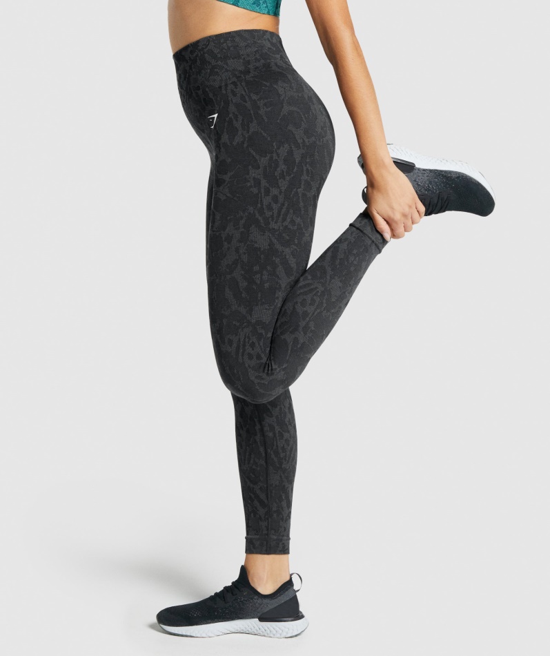 Gymshark Adapt Animal Sømløse Leggings Sommerfuglsvart