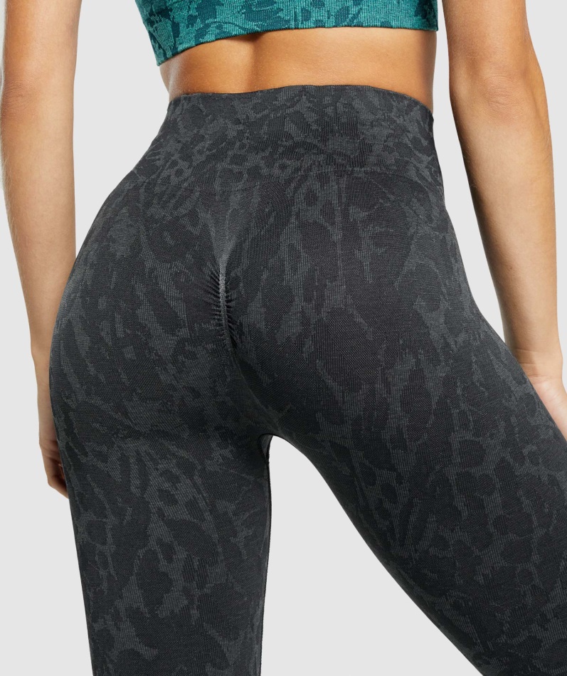 Gymshark Adapt Animal Sømløse Leggings Sommerfuglsvart