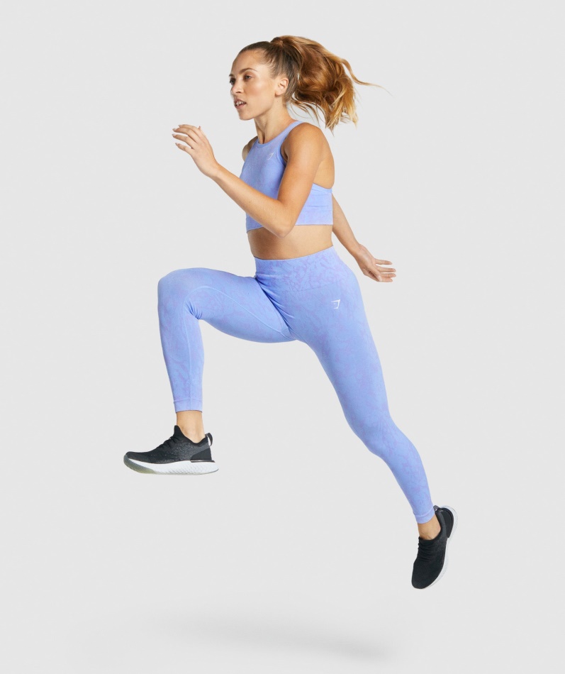 Gymshark Adapt Animal Sømløse Leggings Sommerfugl-lyseblå