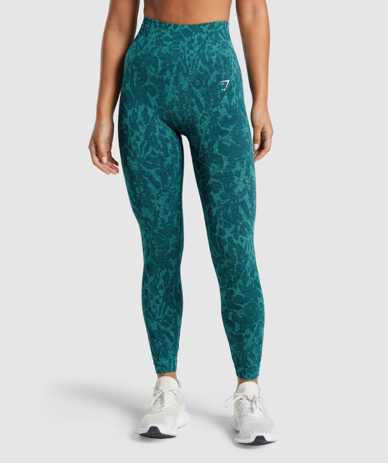 Gymshark Adapt Animal Sømløse Leggings Butterfly-teal