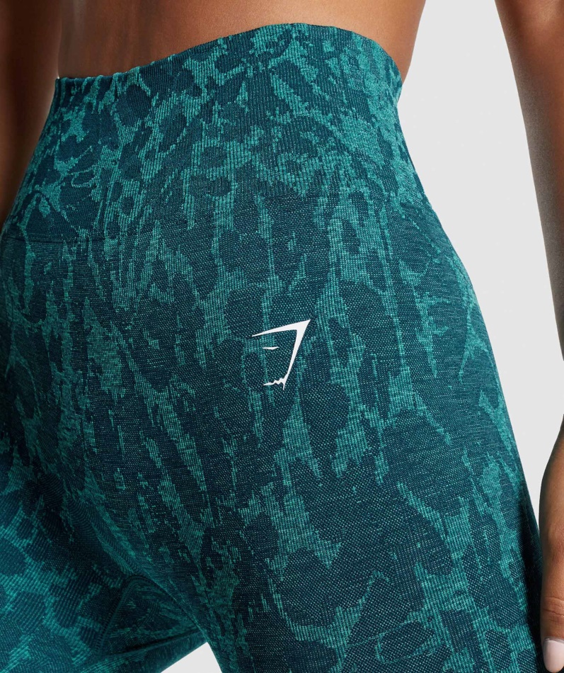Gymshark Adapt Animal Sømløse Leggings Butterfly-teal