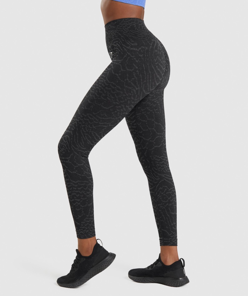 Gymshark Adapt Animal Sømløse Leggings Hybrid-svart
