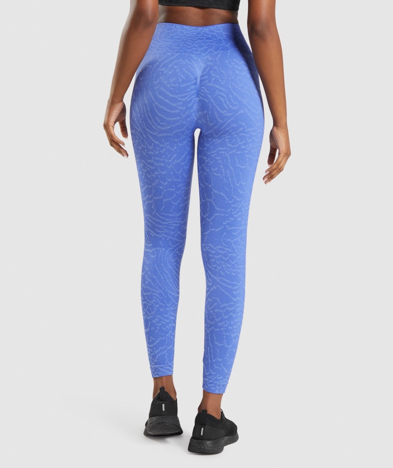 Gymshark Adapt Animal Sømløse Leggings Hybrid-court Blå
