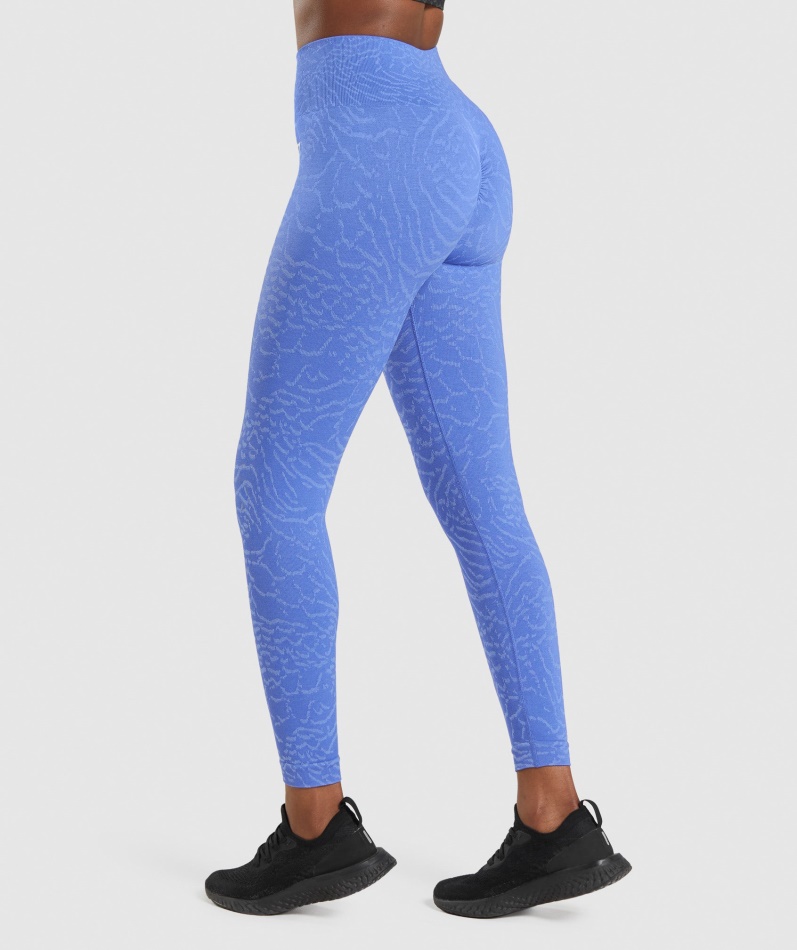 Gymshark Adapt Animal Sømløse Leggings Hybrid-court Blå