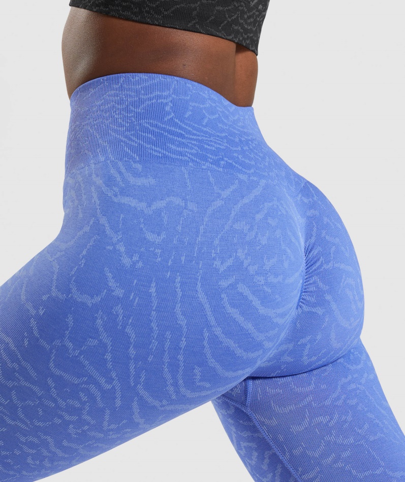 Gymshark Adapt Animal Sømløse Leggings Hybrid-court Blå
