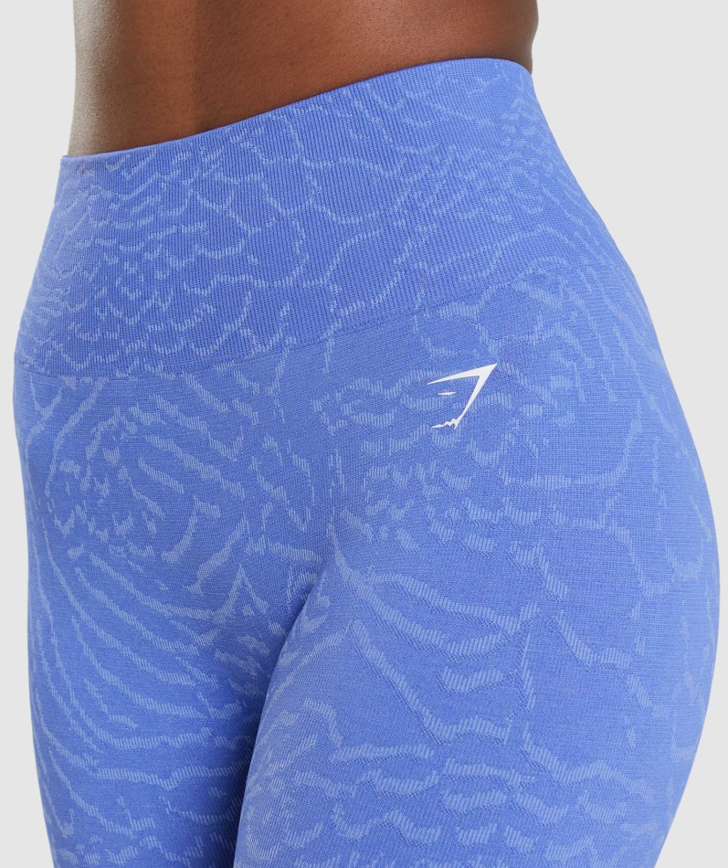 Gymshark Adapt Animal Sømløse Leggings Hybrid-court Blå