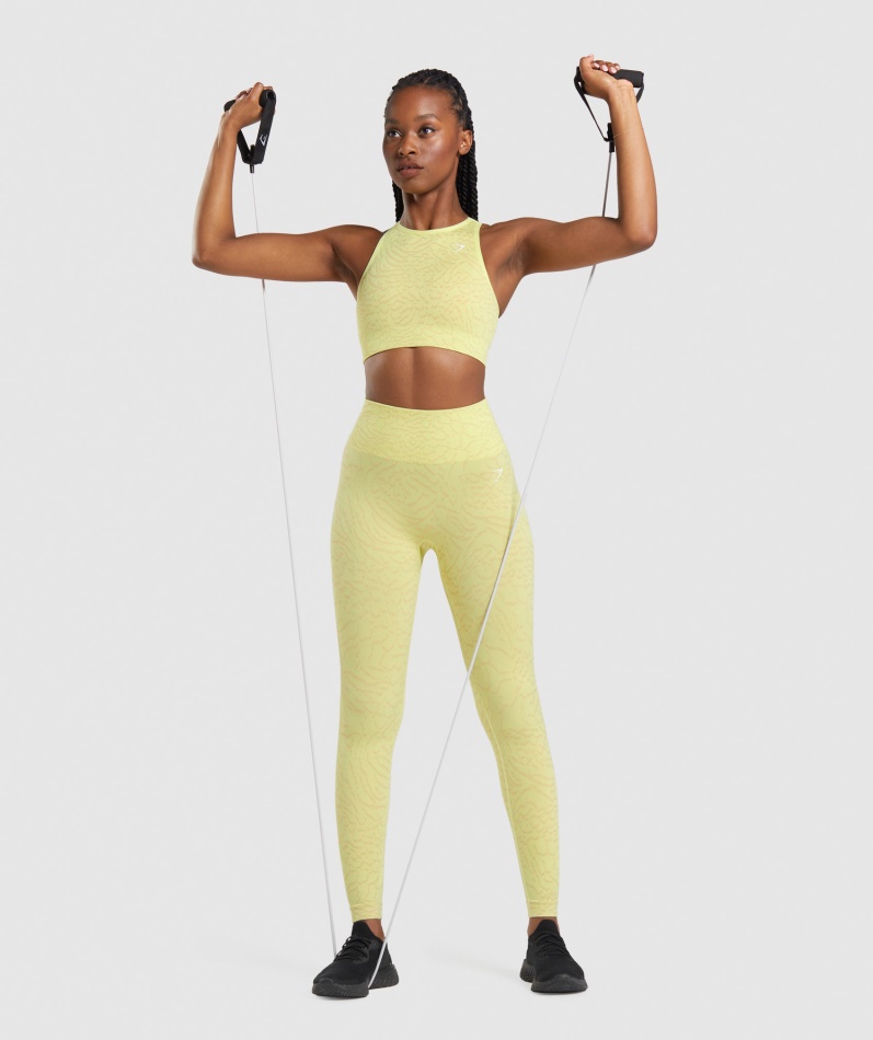 Gymshark Adapt Animal Sømløse Leggings Hybrid-ildflue Gul