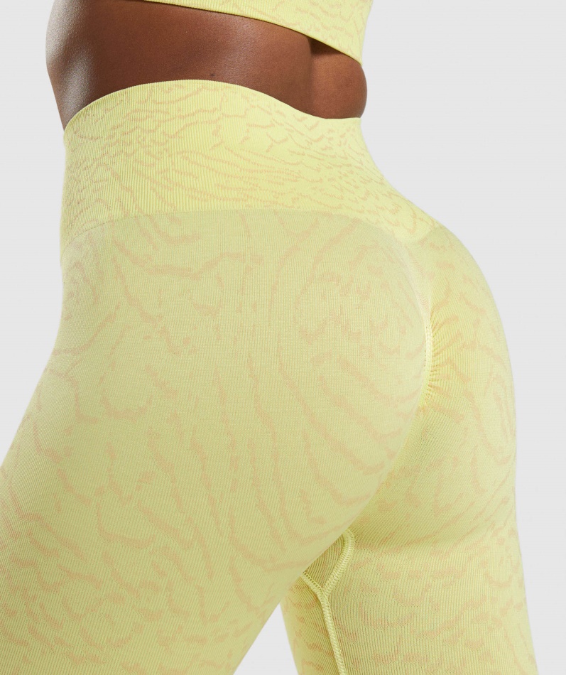 Gymshark Adapt Animal Sømløse Leggings Hybrid-ildflue Gul