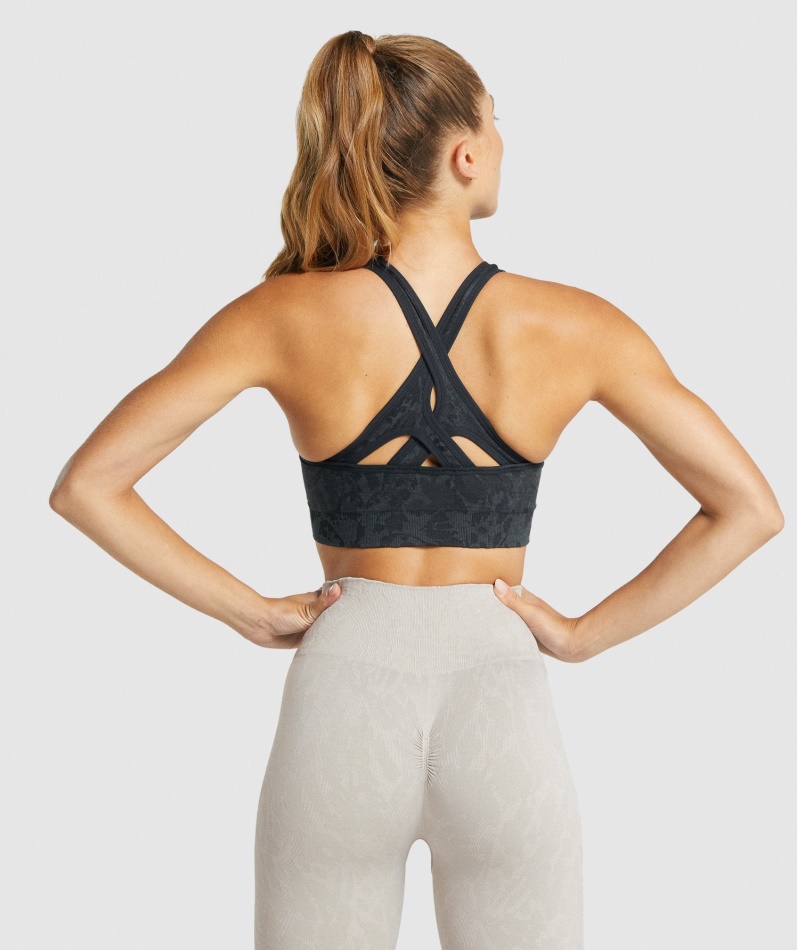 Gymshark Adapt Animal Sømløs Sports-bh Sommerfuglsvart