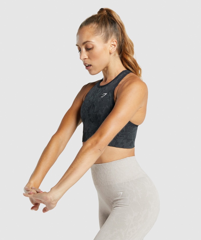 Gymshark Adapt Animal Sømløs Sports-bh Sommerfuglsvart
