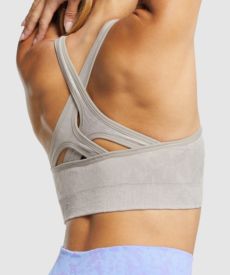 Gymshark Adapt Animal Sømløs Sports-bh Sommerfuglgrå