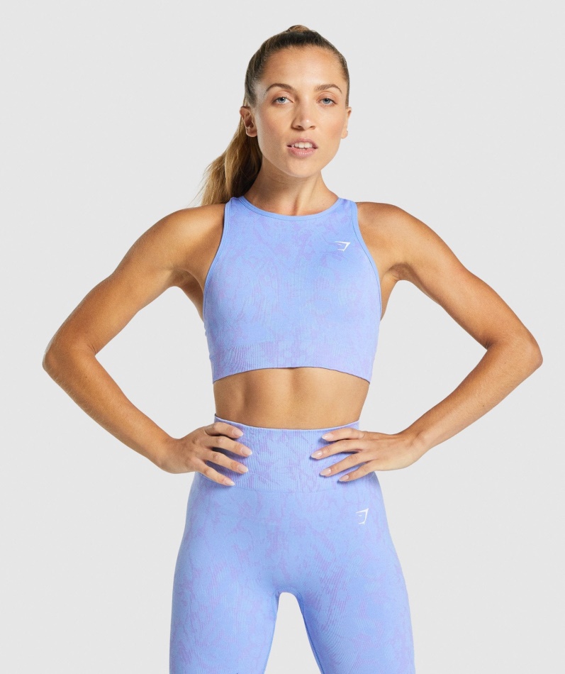 Gymshark Adapt Animal Sømløs Sports-bh Sommerfugl-lyseblå