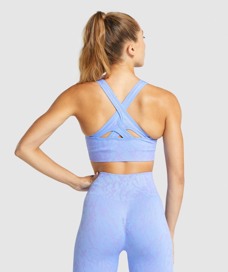 Gymshark Adapt Animal Sømløs Sports-bh Sommerfugl-lyseblå