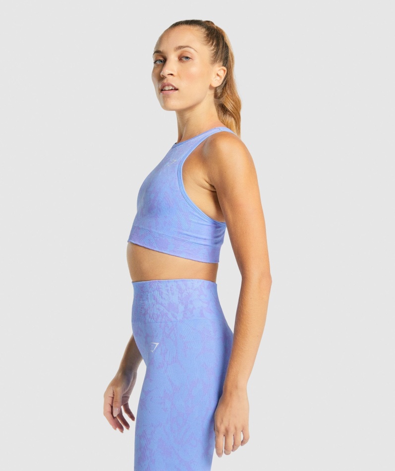 Gymshark Adapt Animal Sømløs Sports-bh Sommerfugl-lyseblå