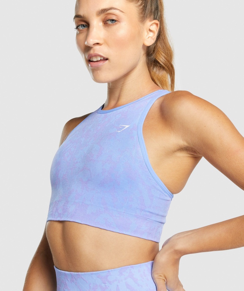 Gymshark Adapt Animal Sømløs Sports-bh Sommerfugl-lyseblå