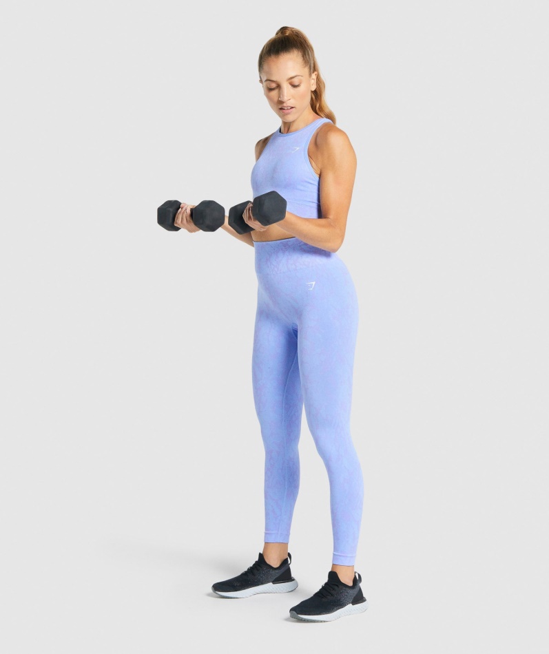 Gymshark Adapt Animal Sømløs Sports-bh Sommerfugl-lyseblå