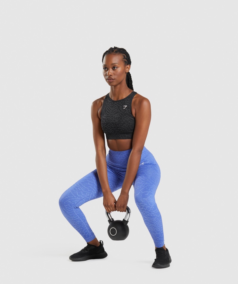 Gymshark Adapt Animal Sømløs Sports-bh Hybrid-svart