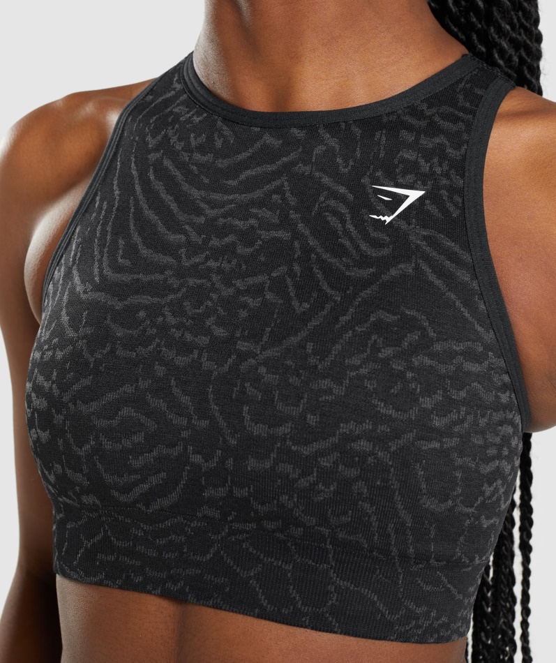 Gymshark Adapt Animal Sømløs Sports-bh Hybrid-svart