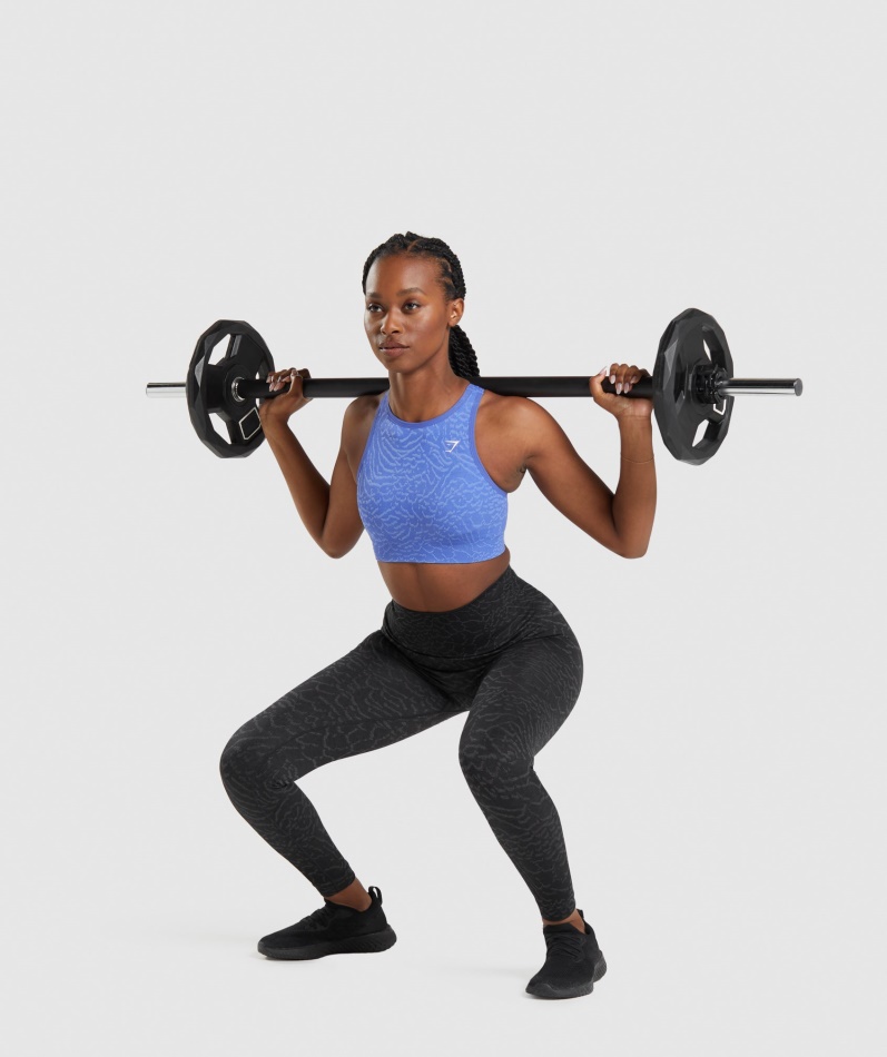 Gymshark Adapt Animal Sømløs Sports-BH Hybrid-court Blå