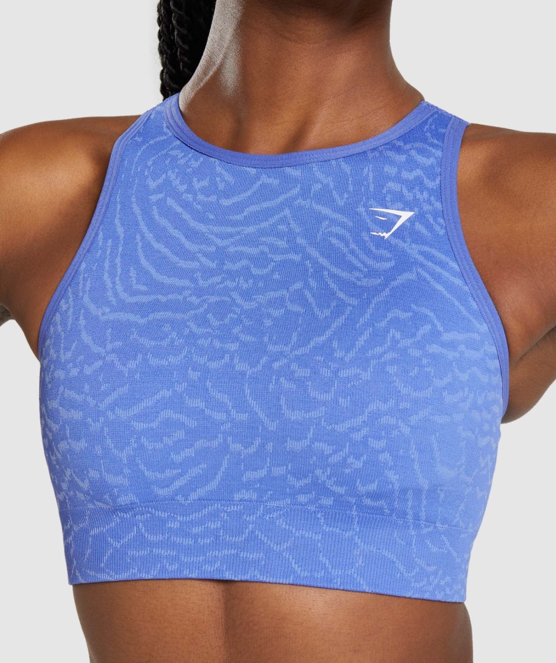 Gymshark Adapt Animal Sømløs Sports-BH Hybrid-court Blå