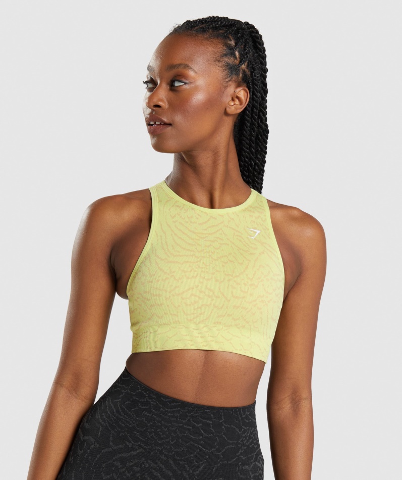 Gymshark Adapt Animal Sømløs Sports-bh Hybrid-firefly Gul