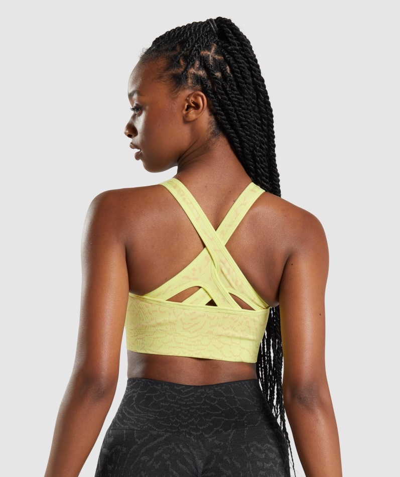 Gymshark Adapt Animal Sømløs Sports-bh Hybrid-firefly Gul