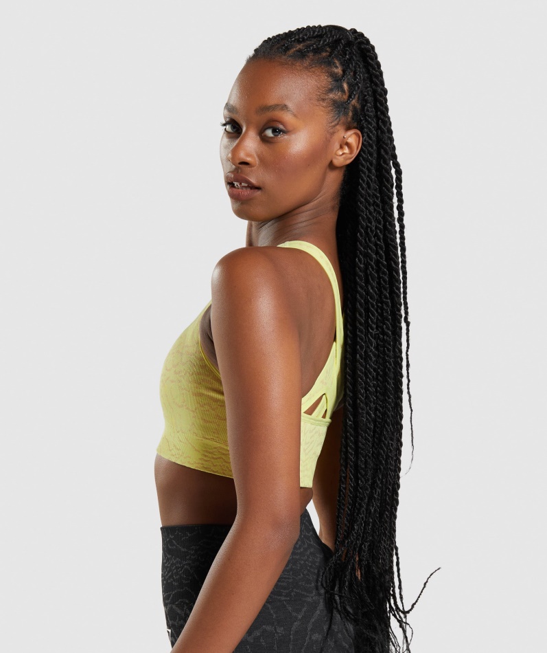 Gymshark Adapt Animal Sømløs Sports-bh Hybrid-firefly Gul